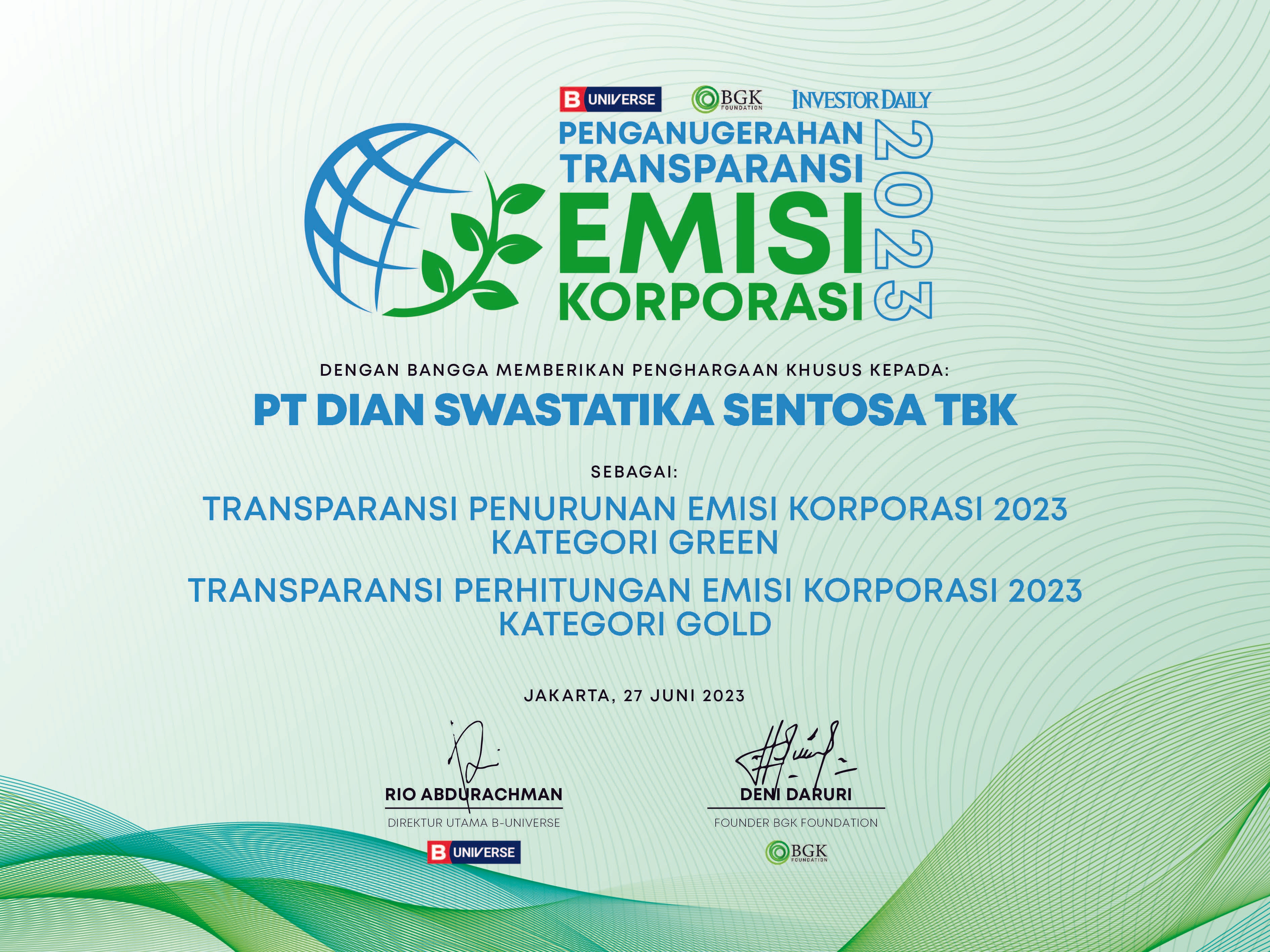 Corporate Emissions Transparency Award 2023
