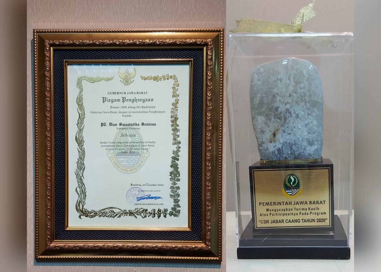 Award for Contribution to Increasing Electrification Ratio in West Java in 2020
